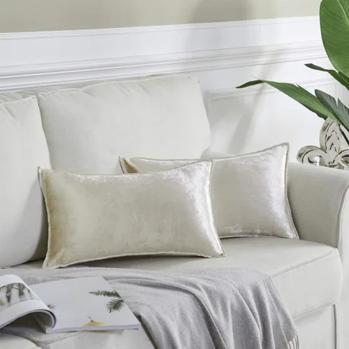 Miniatura 14 de GIGIZAZA Fundas de Almohadas Decorativas de Terciopelo Dorado Lumbar 12x20 Oblongas para Sofá y Sillón Paquete de 2