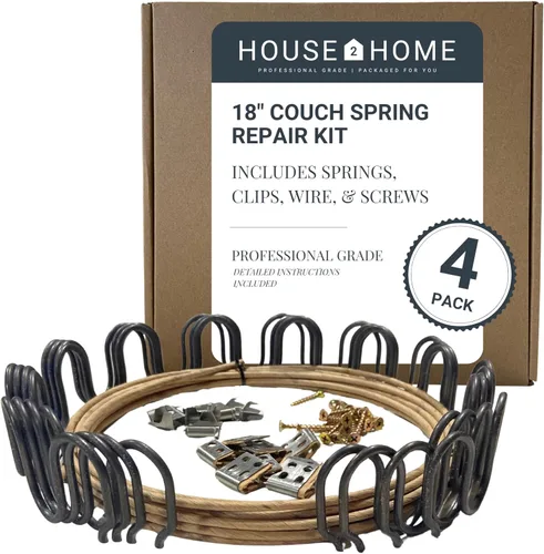 Miniatura 14 de House2Home Repuesto de resorte para tapicería de sofá de 31 pulgadas, kit de reparación de 2 unidades para muebles, silla, sofá, incluye clips