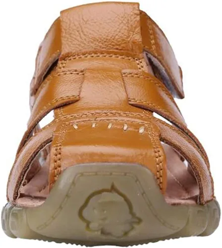 Miniatura 2 de DADAWEN - Sandalias deportivas de cuero para niños y niñas, puntera cerrada, para exteriores (para bebés, niños pequeños y grandes)