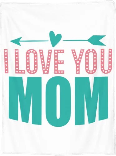 Miniatura 2 de Manta para mamá, Love You Mom con patrón de flechas acuáticas, manta decorativa de franela suave de 30 x 40 pulgadas para viajes, manta con texto