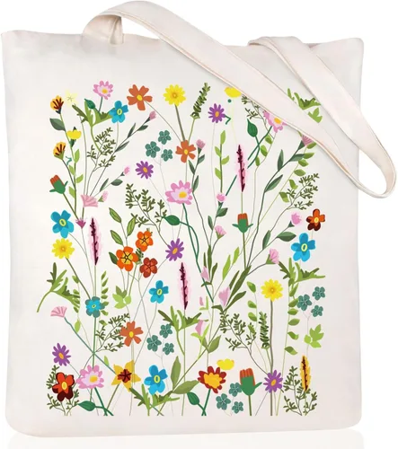 Miniatura 17 de Andeiltech - Bolsa de lona para mujer, con diseño de gato bonito y estética, bolsas reutilizables para compras y comestibles, con bolsillo