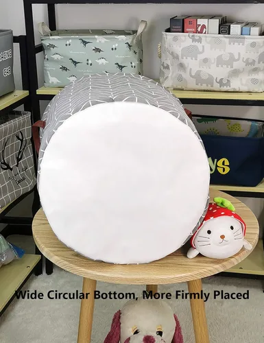 Miniatura 5 de QUEENLALA Cesta de Almacenamiento Grande, Cesto de Ropa Sucia/Baño/Decoración del Hogar/Cesto de Almacenamiento Redondo Plegable, Cesto para Niños