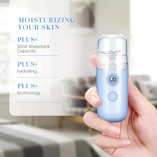 Miniatura 2 de Honoson 2 Nano Vaporizador Facial Portátil Nano Mister para Extensiones de Pestañas Recargable por USB 1 oz Aparato de Cuidado de la Piel Mano