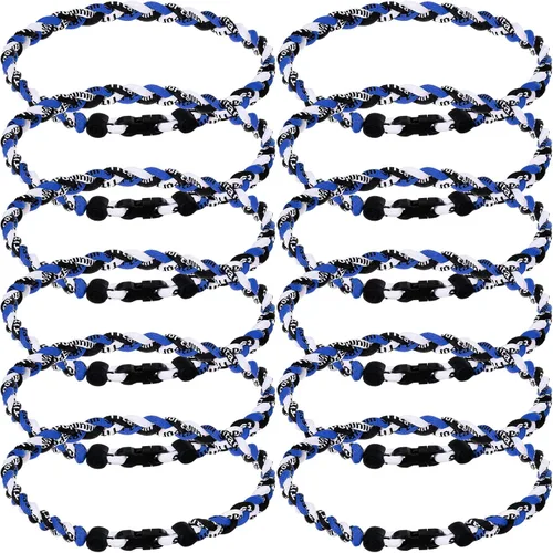 Miniatura 16 de Zeyune Collar de béisbol de 18 pulgadas para niños, tres cuerdas trenzadas, tornado, titanio, collar de cuerda de béisbol para hombre
