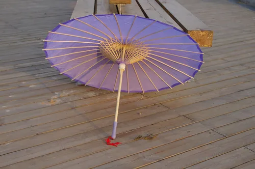 Miniatura 13 de Parasol de tela de bambú liso, ideal para recuerdos de fiesta de boda (fucsia)