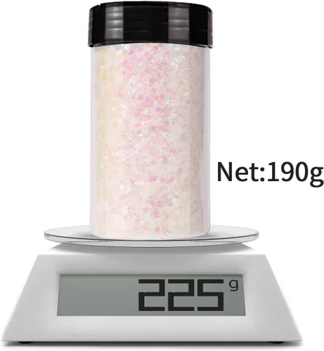 Miniatura 3 de Purpurina artesanal mixta holográfica gruesa y fina, 190g/6.7oz a granel, lentejuelas láser para arte de uñas, cara y cuerpo, para hacer joyas