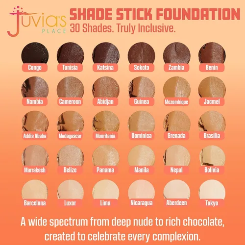 Miniatura 3 de Juvia's Place The Shade Stick Foundation Aberdeen - Muy ligera con matiz neutro para tonos de piel claros a claros, cobertura para base, corrector