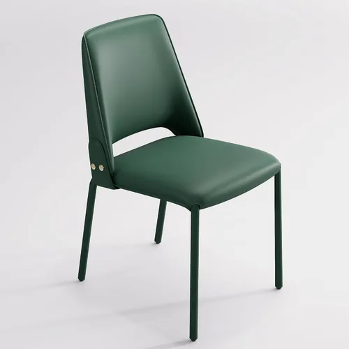 Miniatura 9 de YOUNIKE Black Luxury Modern Dining Chair Upholstered Faux Leather Comfy Kitchen Chair Single Armless Dining Room Accent Chair with Back for