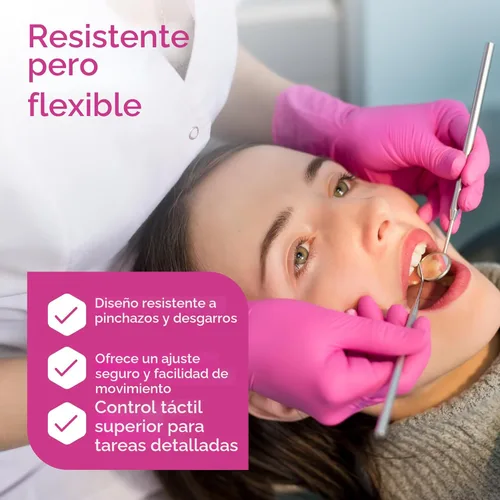 Miniatura 4 de Inspire Pink Gloves Disposable Latex Free Nitrile Pink Glove Hair and Nail Salon, Esthetician Nitrile Disposable Gloves