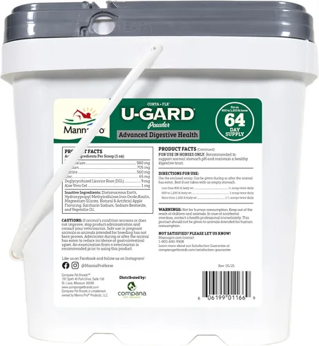 Miniatura 7 de Corta-FLX U-Gard en polvo, suplemento digestivo equino para mantener la salud gástrica, ayuda a prevenir la formación de úlceras, suplemento