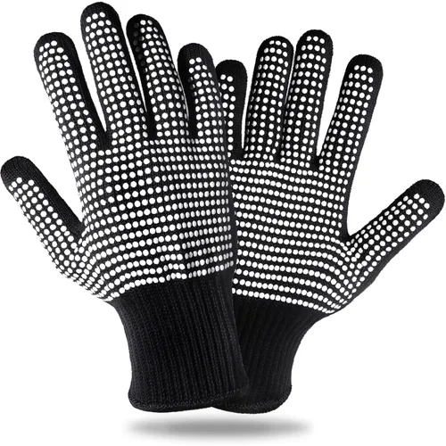Miniatura 9 de Teenitor 2 guantes resistentes al calor con golpes de silicona, guantes profesionales a prueba de calor para peinar el cabello, rizador, hierro Rojo