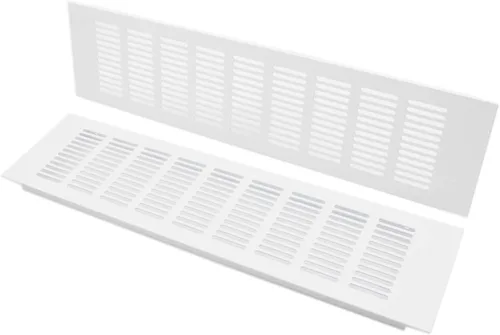 Miniatura 19 de 2 fundas para ventilación de aire, rejilla de ventilación de aleación de aluminio blanca rectangular, cubierta de rejilla de metal para armario