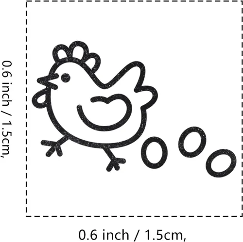 Miniatura 2 de Divertido sello de goma de huevo de gallina, mini sello pequeño de 3/5 pulgadas para álbumes de recortes, planificación de tarjetas