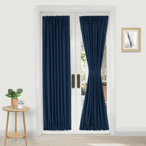 Miniatura 52 de DWCN Cortinas para puerta francesa: cortina térmica con bolsillo para barra para puertas con ventana de vidrio, puertas de cocina y patio