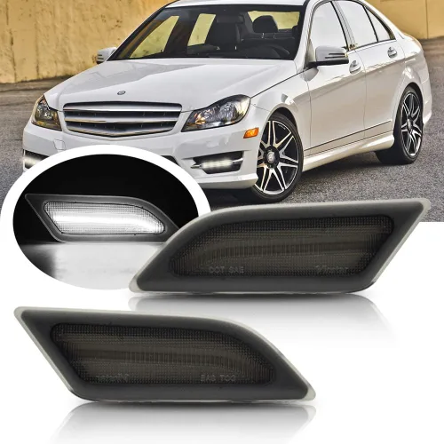 Kit de luz de marcador frontal LED blanco para 2012 2013 2014 Mercedes Benz Pre-LCI W204 LCI C250 C300 C350 C63 AMG Coupe Base Sedan 4 puertas OEM