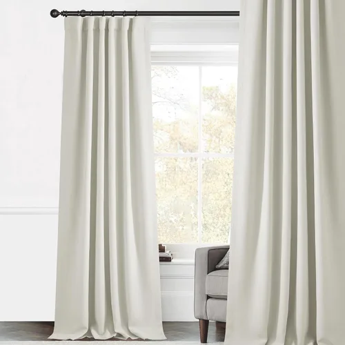 Miniatura 10 de StangH Cortinas Plisadas Completamente Opacas para Dormitorio, Cortinas de Lino Beige de 84 Pulgadas de Largo, 2 Paneles, Cortinas Térmicas