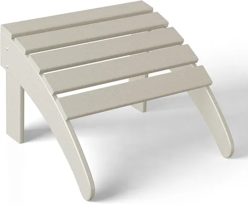 Miniatura 5 de WestinTrends Reposapiés otomano Adirondack para patio al aire libre, taburete de madera de polietileno para todo tipo de clima, ampliamente Arena
