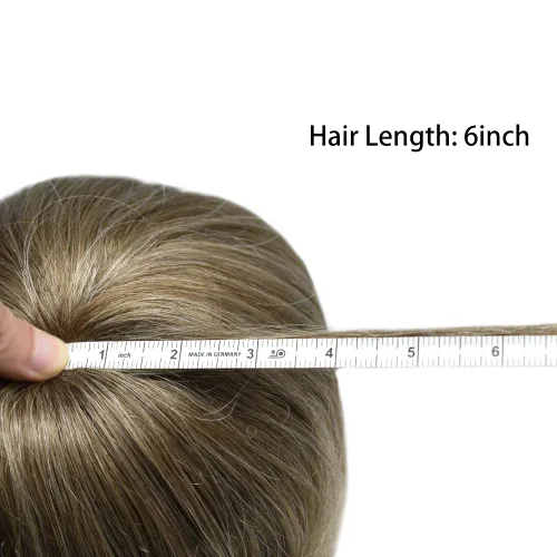 Miniatura 7 de Fine Mono Men Hair System Mens Toupee Real Human Hair Pieces For Men's Toupee Hair System For Men Hair Piece Natural Hairline 6X8 densidad de luz