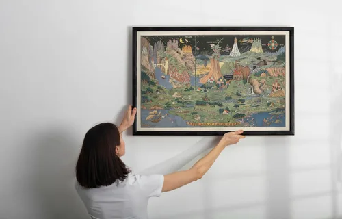 Miniatura 5 de Land of Make Believe - Imaginary Map 1930 de Jaro Hess - Impresión de mapa histórico - 24 x 16 pulgadas