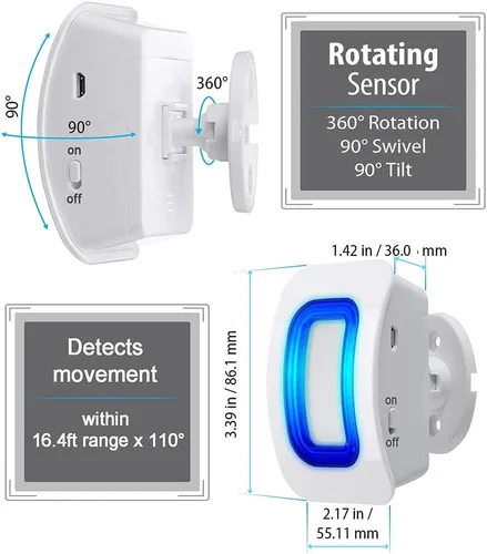 Miniatura 7 de Alarma de cama para pacientes ancianos con demencia, alarma de cama inalámbrica portátil para cuidadores y alerta de prevención de caídas