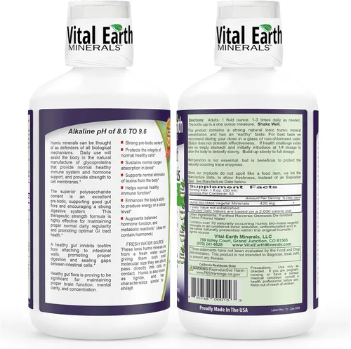 Miniatura 2 de Vital Earth Minerals Minerales húmicos súper fuertes: suplemento de ácido fúlvico con más de 70 oligominerales, electrolitos para desintoxicación