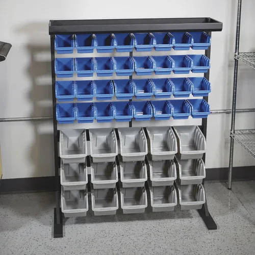 Miniatura 2 de Strongway Unidad de almacenamiento a granel de un solo lado con 47 contenedores surtidos, 36 1/2 pulgadas de ancho x 14 pulgadas de profundidad x 46