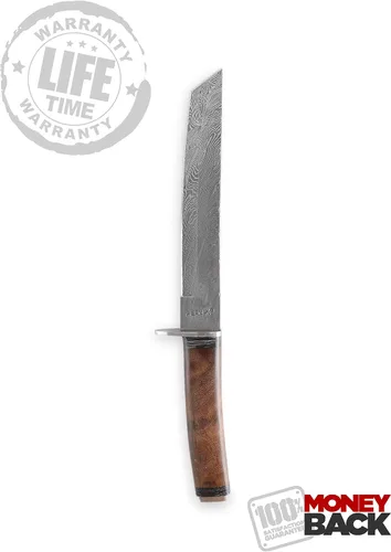 Miniatura 5 de Perkin Damasco Cuchillos de caza de hoja fija con vaina, hecho a mano, cuchillo de hoja fija tanto para supervivencia, lucha, al aire libre