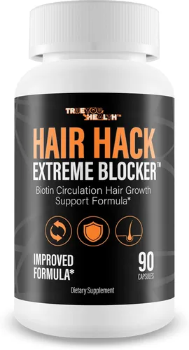 Hair Hack Extreme Blocker - Nuestro mejor suplemento para el crecimiento del cabello, vitaminas naturales para el crecimiento del cabello más
