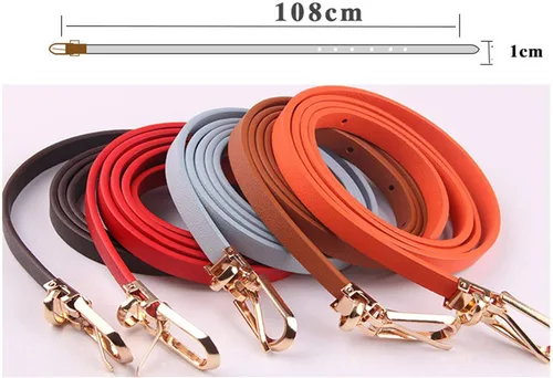 Miniatura 3 de Andongnywell - Cinturón de piel para mujer con cinturón de hebilla con cinturón de color sólido