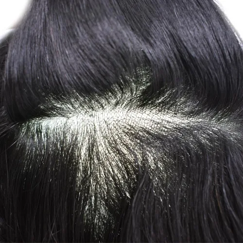 Miniatura 4 de Toupee Hair for Men Hair Piece 0.002 in Ultra Thin Skin Mens Toupee Sistema de reemplazo de cabello humano para hombres, prótesis capilar