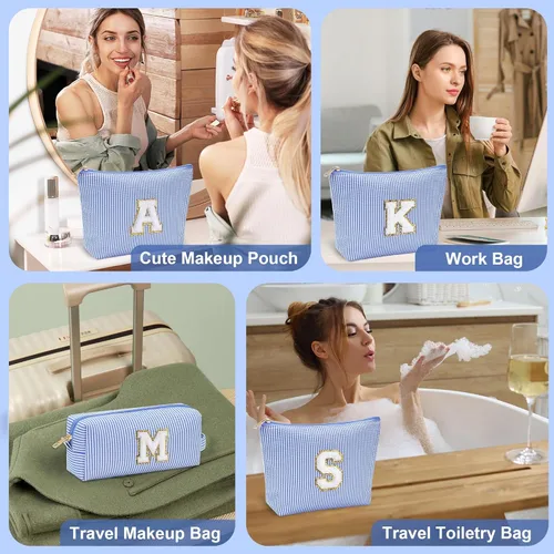 Miniatura 6 de YOOLIFE Bolsa de maquillaje inicial para niñas y niños, bolsa de cosméticos, bolsa de aseo de viaje, regalo para profesores, adolescentes, niñas