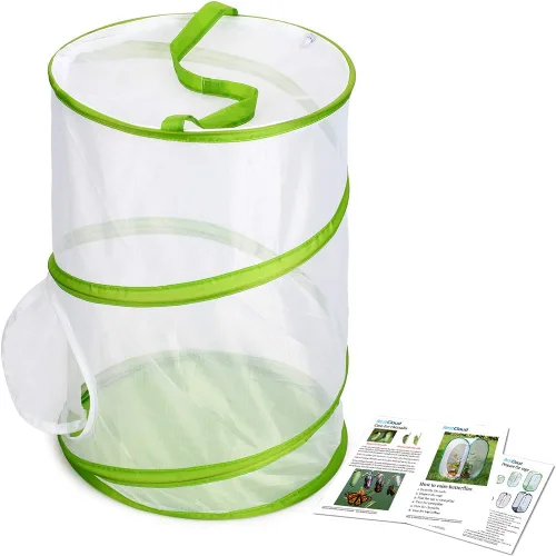 Miniatura 6 de Hábitat de mariposa grande de 20 pulgadas, jaula plegable gigante de malla para insectos, terrario, 12 x 20 pulgadas de alto