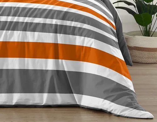 Miniatura 6 de Sweet Jojo Designs Juego de edredón individual de 2 piezas (rayas modernas) para niños o niñas, adolescentes, ropa de cama para niños, cama en una
