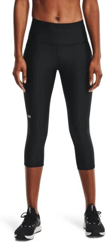 Under Armour - Leggings capri con bolsillos para mujer, de tela HeatGear, de tiro alto y con pretina antideslizante