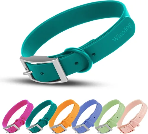 Miniatura 18 de Wisedog Collar de perro impermeable: ajuste múltiple de 7 a 23.6 pulgadas, correa recubierta de goma suave, fácil de limpiar, para perros pequeños