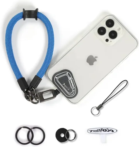 Miniatura 18 de Correa de mano para muñeca, 2 parches para teléfono, soporte para teléfono celular, correa de muñeca para llaves, AirPods, cámara (rosa, 12 pulgadas)