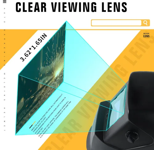Miniatura 2 de Casco de soldadura TRQWH con luz, color verdadero, oscurecimiento automático, cascos de soldadura para hombres, capucha de soldadura con energía