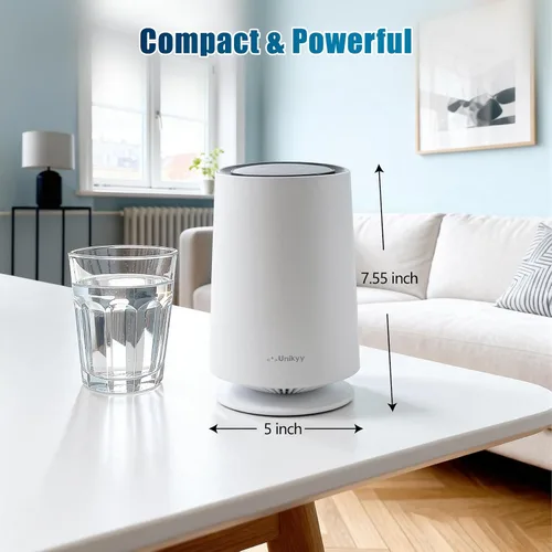 Miniatura 8 de LumiAir Mini - Purificadores de aire para dormitorio, hogar, oficina, dormitorio, filtro de aire HEPA súper silencioso con luz nocturna LED, USB