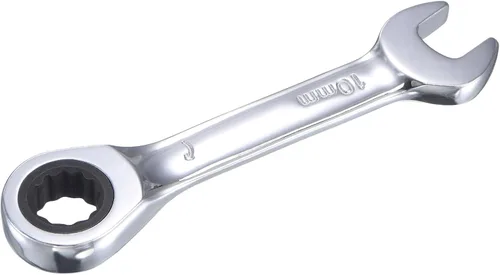 Miniatura 5 de uxcell Llave combinada de trinquete rechoncha de 0.394 in métrica 72 dientes 12 herramientas terminadas en caja de puntos, CR-V