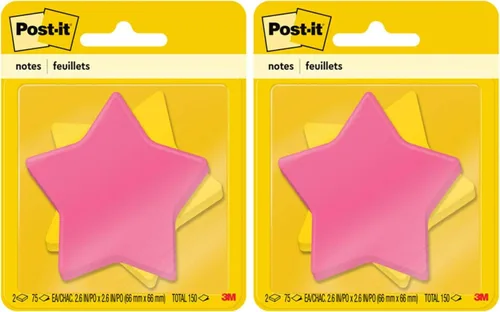 Miniatura 4 de Notas Post-it, forma de manzana, colores surtidos, 66 x 66 mm, 2 blocs, 75 hojas/bloc (7350-APL)