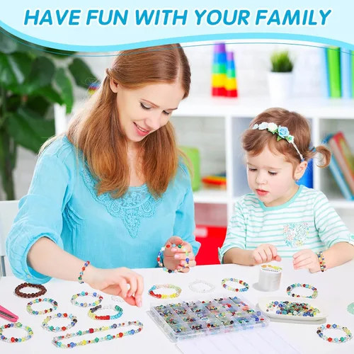 Miniatura 7 de cridoz 1710 cuentas de cristal para hacer joyas y manualidades, cuentas coloridas para pulseras, manualidades y adornos para el hogar