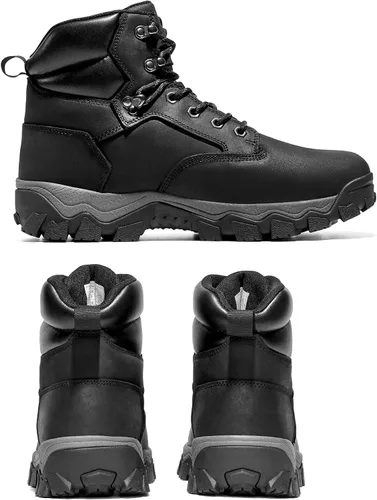 Miniatura 6 de NORTIV 8 Botas de senderismo para hombre, impermeables, con puntera suave, botas de trabajo de cuero