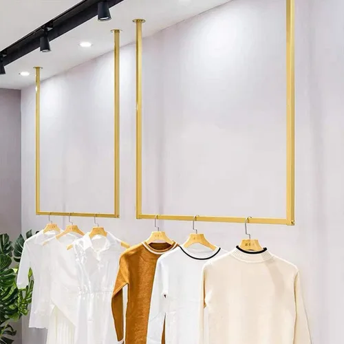 Miniatura 7 de Tienda de ropa simple montado en la pared, estantes de ropa colgantes de ventana, estante en forma de U, organización de vestidos de novia, toallero