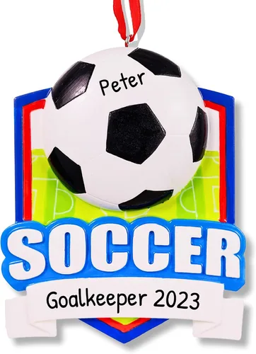 Miniatura 11 de Adornos de fútbol 3D para niño para árbol de Navidad, adorno de fútbol personalizado 2025, adornos de Navidad personalizados para niños, regalos