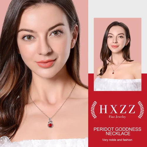 Miniatura 4 de HXZZ Fine Jewelry - Collar con colgante de plata de ley con topacio azul suizo, amatista, citrino, peridoto y ópalo, regalo para mujer, Gema