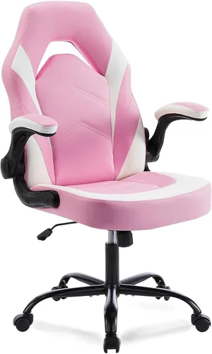 Miniatura 11 de DUMOS Silla ergonómica para juegos de computadora, escritorio de oficina en casa con soporte lumbar de piel sintética, juego de video grande y alto