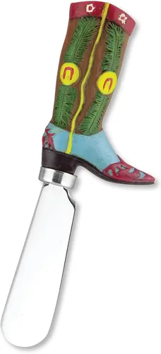 Miniatura 4 de UP Western Cowboy - Esparcidores de queso para botas, asas de resina pintadas a mano con cuchillas de acero inoxidable para untar queso crema