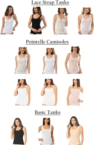 Miniatura 29 de VAVONNE Camiseta sin mangas tipo camisola para mujer, toda de algodón, aireada, suave y cómoda