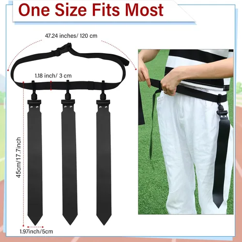 Miniatura 2 de Hungdao Cinturones y banderas de fútbol para 10/12 jugadores, cinturones de fútbol ajustables para niños, adolescentes, adultos, entrenamiento