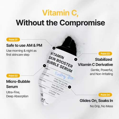 Miniatura 6 de MEDITHERAPY Suero de vitamina C para la cara, fórmula de microburbujas para absorción instantánea, brillo visiblemente radiante, vitamina C